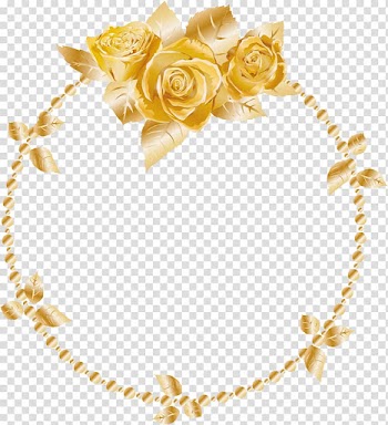 Gold frame digital illustration, Yellow Euclidean Gold, originality elegant Garland transparent background PNG clipart