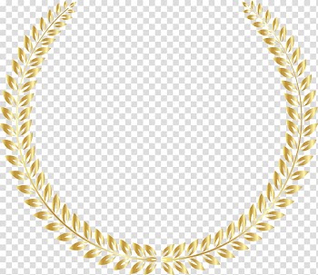 Gold frame , Gold medal Laurel wreath Christmas, Golden rice circle transparent background PNG clipart