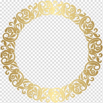 Gold frame , Gold Round Border Frame , round gold-colored frame illustration transparent background PNG clipart