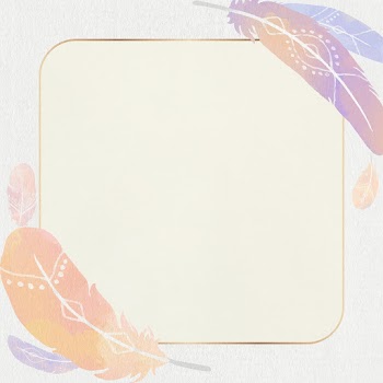 Gold frame psd pastel Bohemian feather