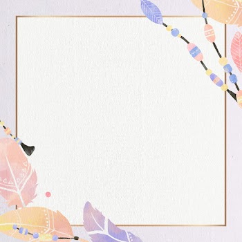 Gold frame psd pastel Boho feather