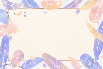 Gold frame psd pastel Boho feather
