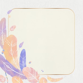 Gold frame psd pastel purple Boho feather