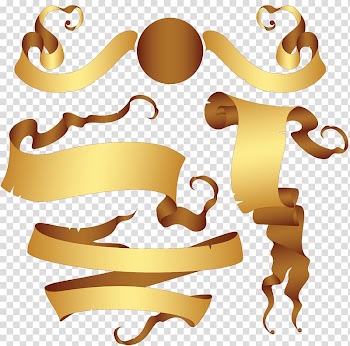 Gold frame template, Paper Ribbon , scroll transparent background PNG clipart