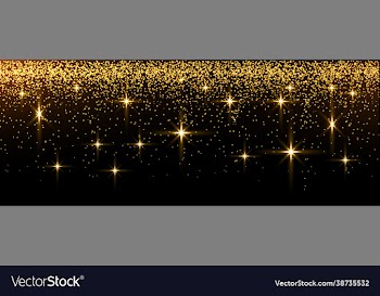 gold glitter and stars on isolated background