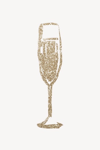 Gold glitter champagne, doodle illustration | Free Photo - rawpixel