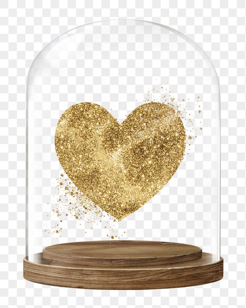 Gold glittery heart png glass | Free PNG - rawpixel
