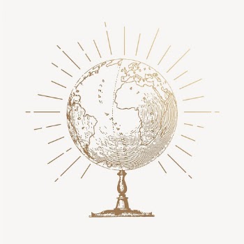 Gold globe clipart, vintage educational | Free Vector Illustration - rawpixel