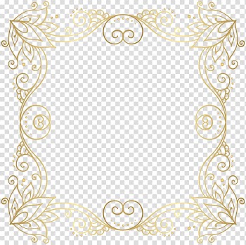 Gold , Gold Border Frame , brown floral transparent background PNG clipart