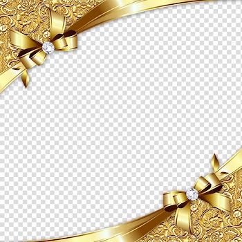Gold, Gold Diagonal Border, brown ribbon frame transparent background PNG clipart