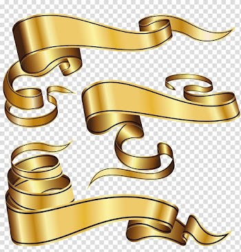 Gold , gold ribbon transparent background PNG clipart
