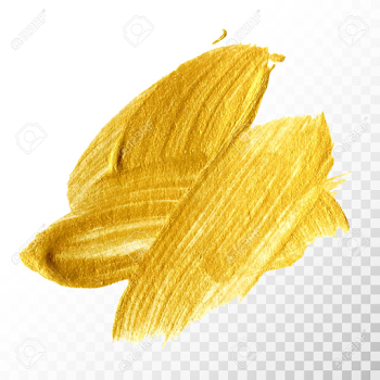 Gold Hand Drawn Paint Brush Stroke Isolated On Transparent ...