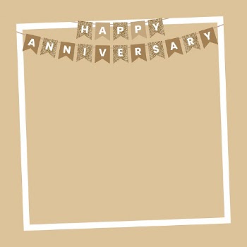 Gold happy anniversary banner frame | Free PSD - rawpixel
