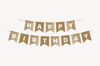 Gold happy birthday banner, party | Free Vector - rawpixel