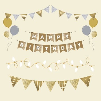 Gold happy birthday decoration sticker | Free Vector - rawpixel