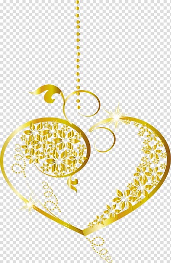 Gold heart , Creative Valentines Day transparent background PNG clipart