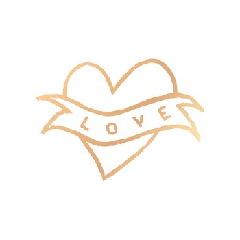 Gold heart icon psd love word, hand-drawn… | Free stock illustration | High Resolution graphic