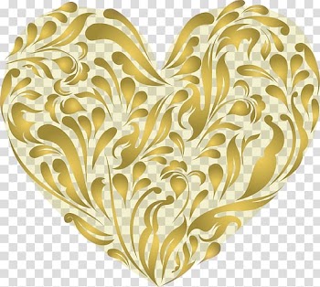 Gold Heart , Piercing Heart transparent background PNG clipart