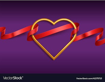 gold heart with purple background