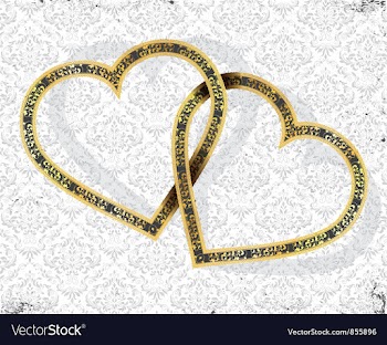 Gold hearts vector image