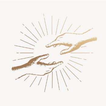 Gold helping hands clipart, vintage | Free Vector Illustration - rawpixel