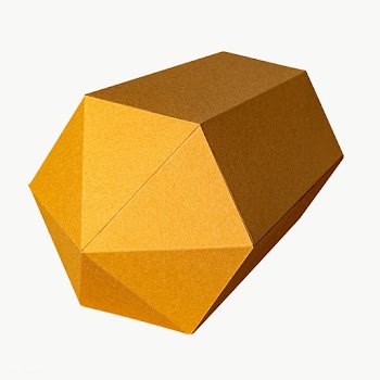 Gold hexagonal prism paper craft design element | Free  transparent png - 2339799
