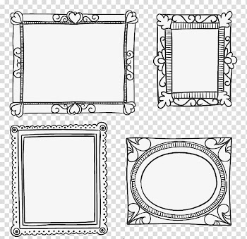 Gold Illustration, 4 Creative black frame material transparent background PNG clipart