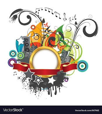 Gold label with floral vector image
