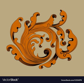 Gold leaf pattern scene vector image