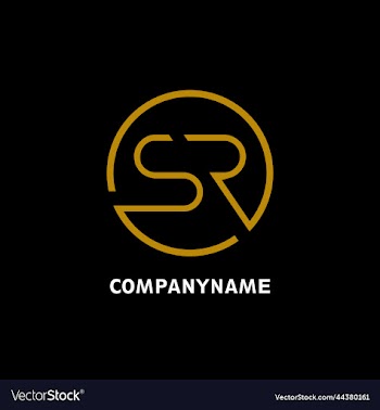 gold letter sr logo design