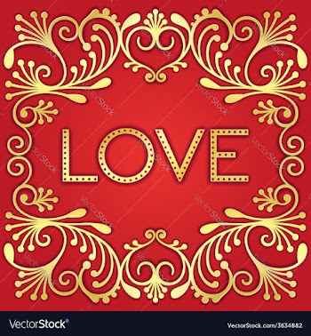 Gold lettering word love vector image