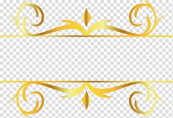 Gold line art illustration, Gold leaf Motif Pattern, Gold pattern decorative title box transparent background PNG clipart