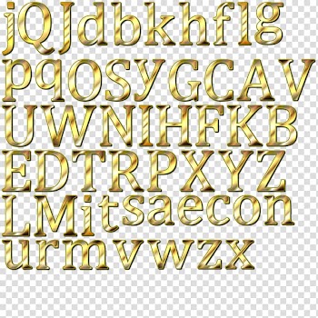 Gold Line Material Font, english Fonts transparent background PNG clipart