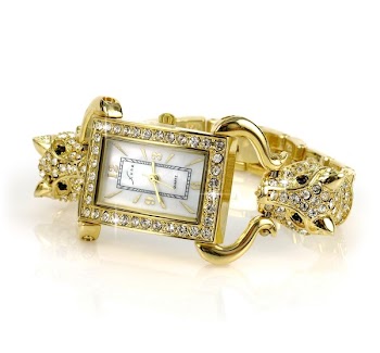Gold Link Diamond Studded Analog Watch