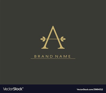 gold logo initials letter