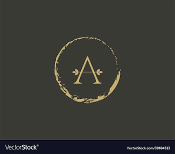 gold logo initials letter
