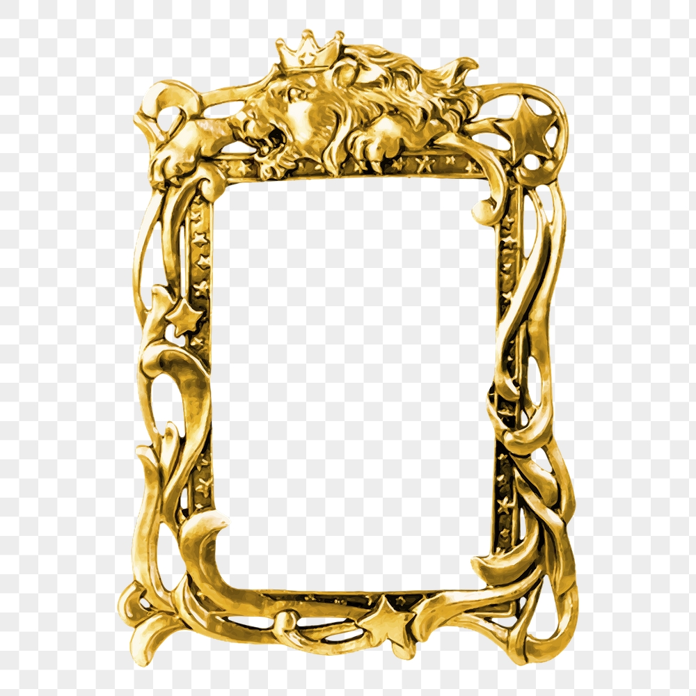 Gold luxury png frame sticker, | Free PNG - rawpixel