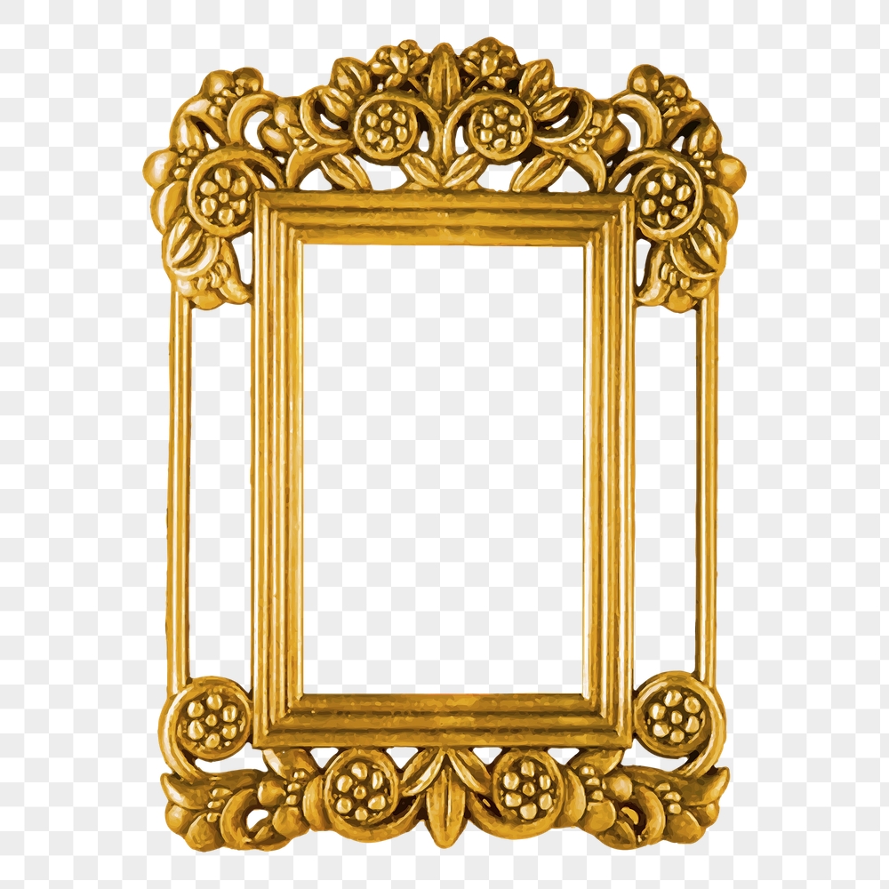 Gold luxury png frame sticker, | Free PNG - rawpixel