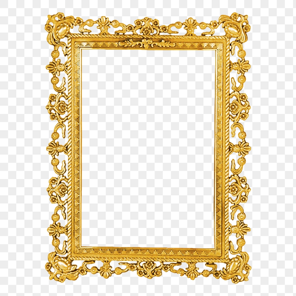 Gold luxury png frame sticker, | Free PNG - rawpixel