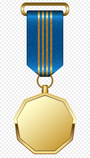 Gold medal Award Clip art - Gold Medal with Blue Ribbon PNG Clipart Picture 