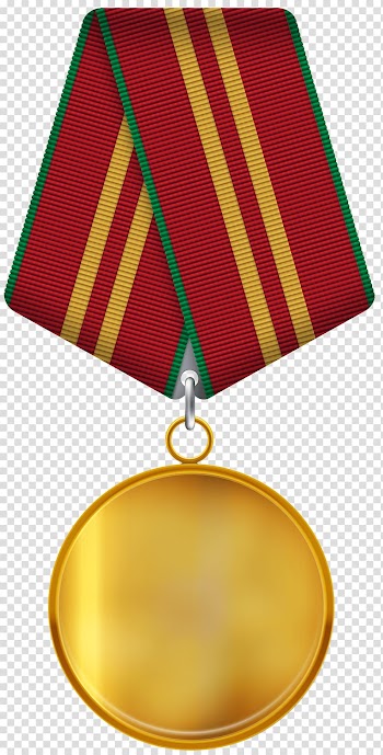 Gold medal, Gold Ribbon Blank transparent background PNG clipart
