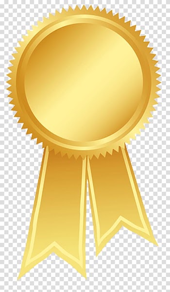 Gold medal illustration, Ribbon Gold Rosette Award , Gold Ribbon transparent background PNG clipart