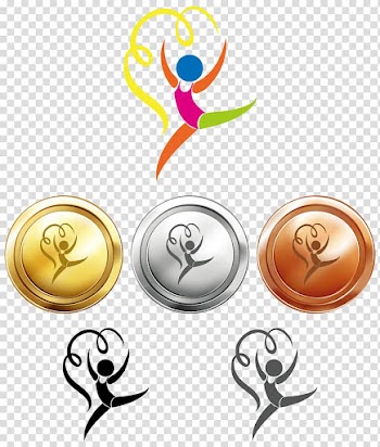 Gold medal Illustration, Ribbon Sports transparent background PNG clipart