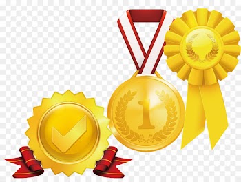 Gold medal Prize Clip art - Gold medal badge element vector poster 