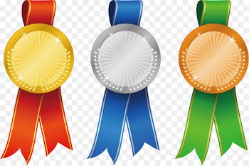 Gold medal Ribbon Rosette Silver medal - Cartoon medal 