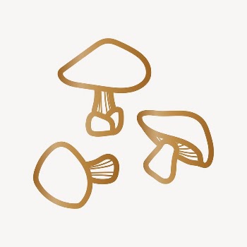 Gold mushroom collage element vector | Free Vector - rawpixel