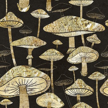 Gold mushroom pattern background, cottagecore | Free Photo - rawpixel