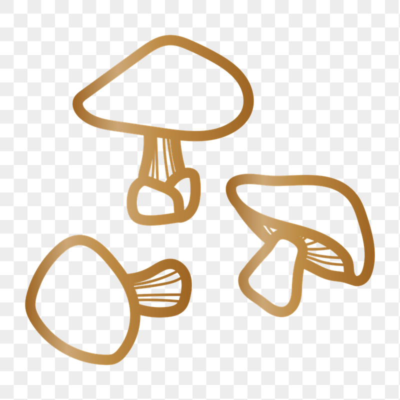 Gold mushroom png doodle sticker, | Free PNG - rawpixel