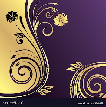 Gold nad Purple Floral Design vector image
