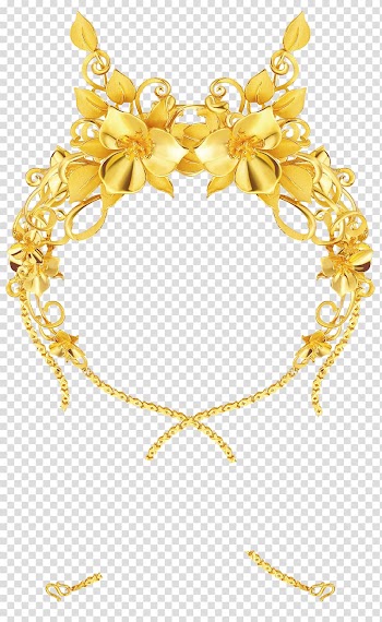Gold Necklace Flower Euclidean , High-grade gold flower necklace transparent background PNG clipart